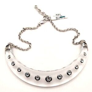 NWT Brighton On The Rocks Collar Necklace Crystal Silverplated Retired IN7892P39